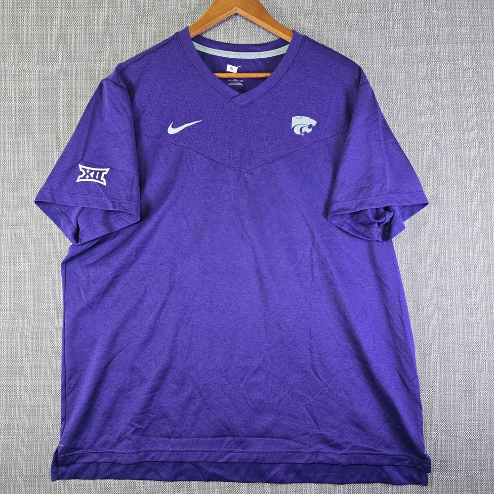 K-State Wildcats Nike Team Issued Dri-Fit Shirt Mens XXL Purple On-Field Big 12 - Picture 10 of 16